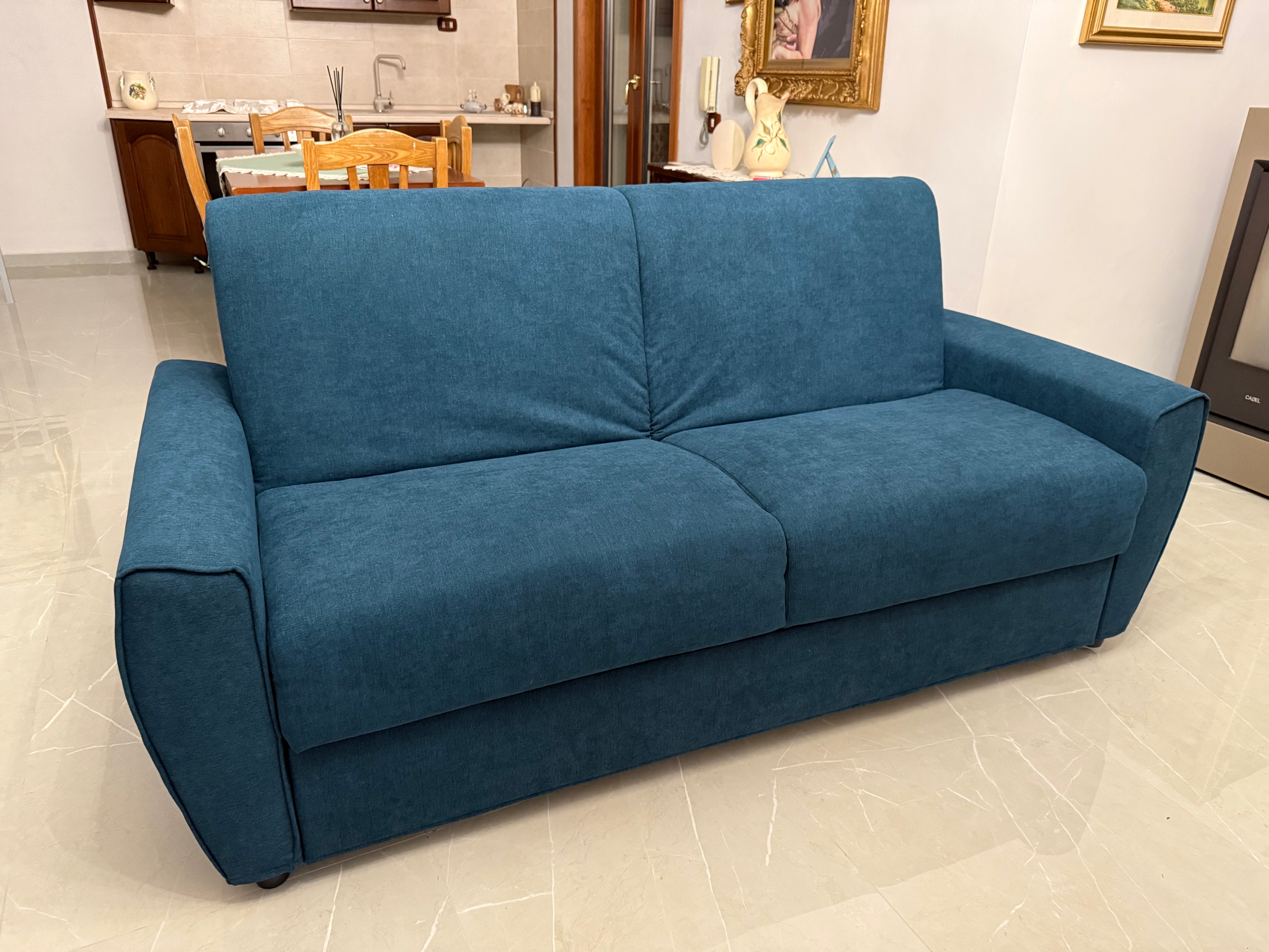 DIVANO LETTO SFODERABILE CON MATERASSO IN MEMORY