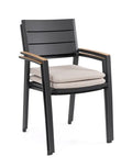 BIZZOTTO SEDIA CON BRACCIOLI  ZELMAR ANTRACITE YK13