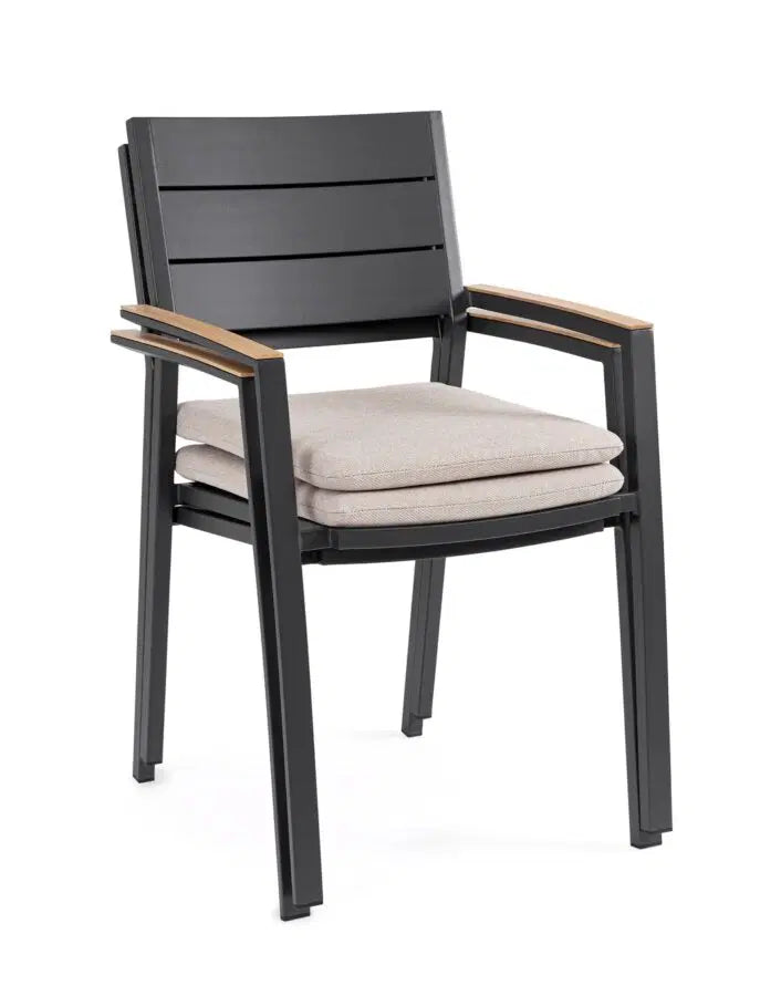 BIZZOTTO SEDIA CON BRACCIOLI  ZELMAR ANTRACITE YK13