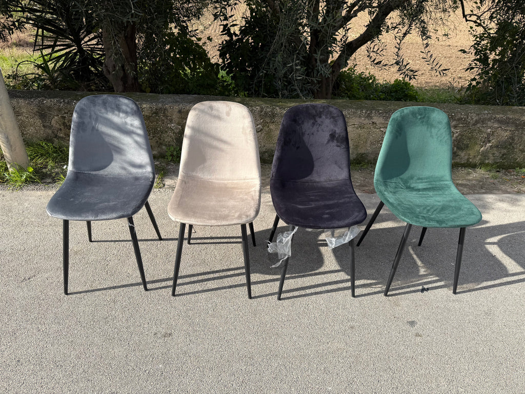 SEDIA BECKY VELLUTO 4 COLORI