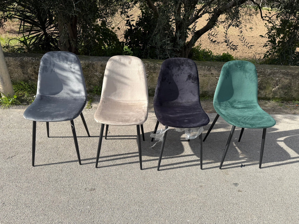 SEDIA BECKY VELLUTO 4 COLORI