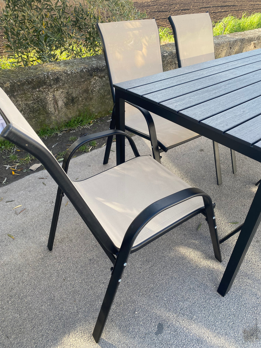 SET TAVOLO OREGON + 6 POLTRONE  SIVIGLIA ANTRACITE