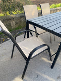 SET TAVOLO OREGON + 6 POLTRONE  SIVIGLIA ANTRACITE