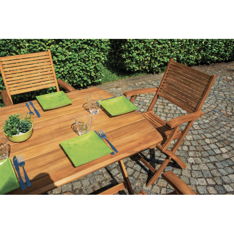TAVOLO CASTIGLIONE IN ACACIA PIEGHEVOLE 140X80