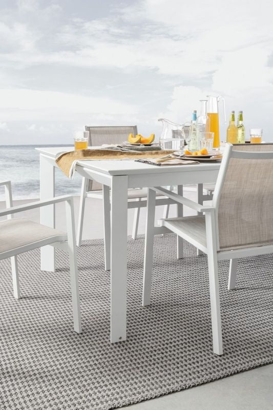 BIZZOTTO TAVOLO IN ALLUMINIO 200/300X110 BIANCO CX21-KONNOR