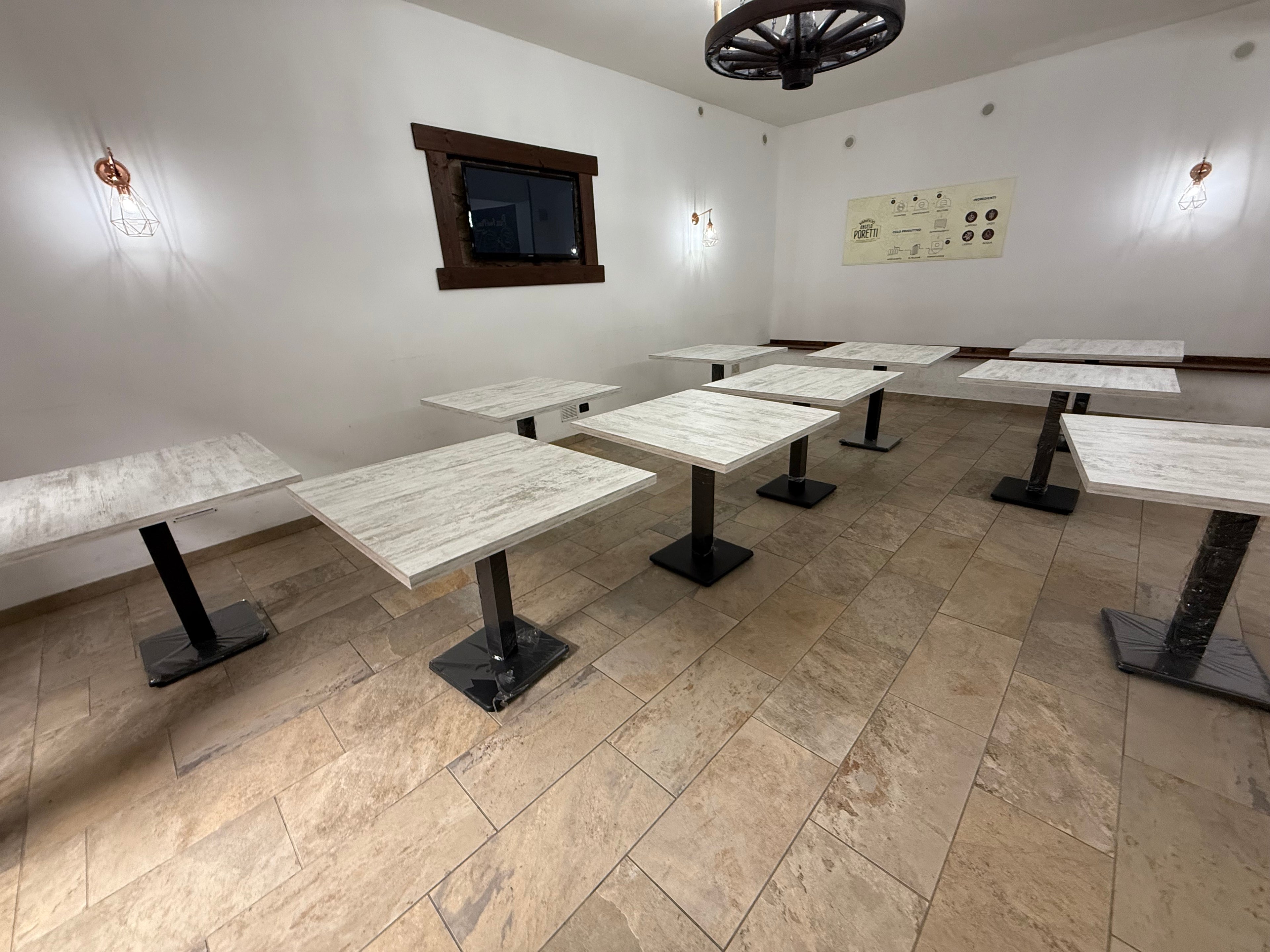 TAVOLO BAR RISTORANTE 90x90 PIANO SHABBY