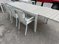 BIZZOTTO TAVOLO IN ALLUMINIO ALLUNGABILE BELMAR 220x340x100 CON EFFETTO LEGNO + 6 POLTRONE KONNOR