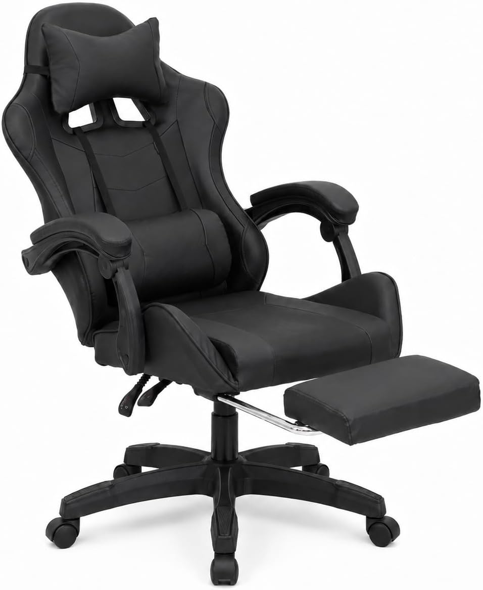 SEDIA GAMING SEDUTA E SCHIENALE IMBOTTITA NERO