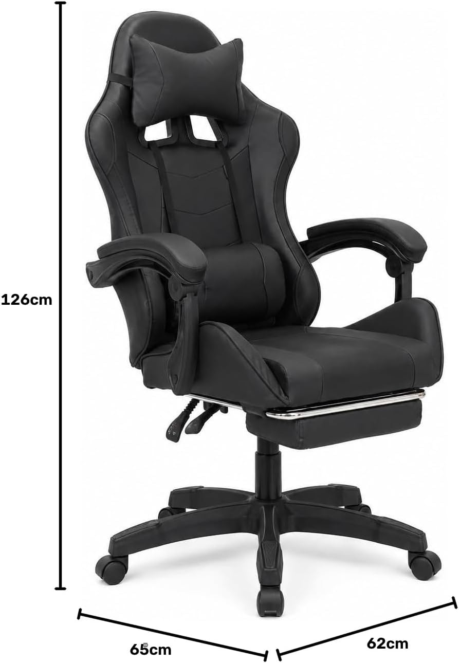 SEDIA GAMING SEDUTA E SCHIENALE IMBOTTITA NERO