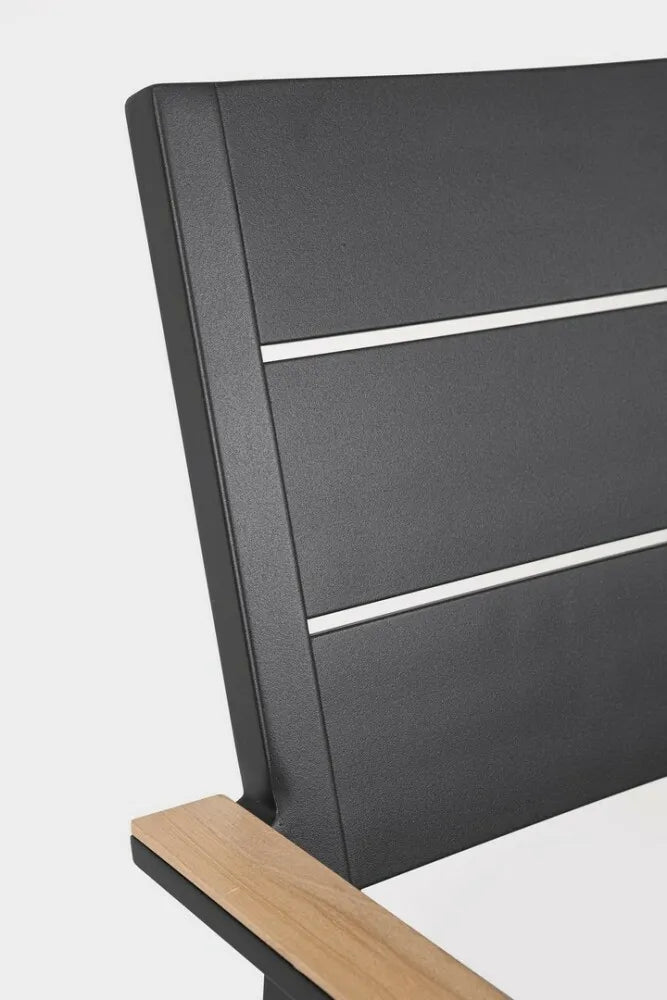 BIZZOTTO TAVOLO IN ALLUMINIO ALLUNGABILE BELMAR 160/240x100 CON EFFETTO LEGNO ANTRACITE