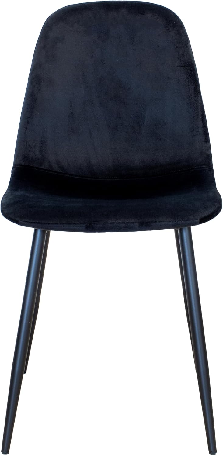 SEDIA BECKY VELLUTO NERO CONFEZIONE DA 4