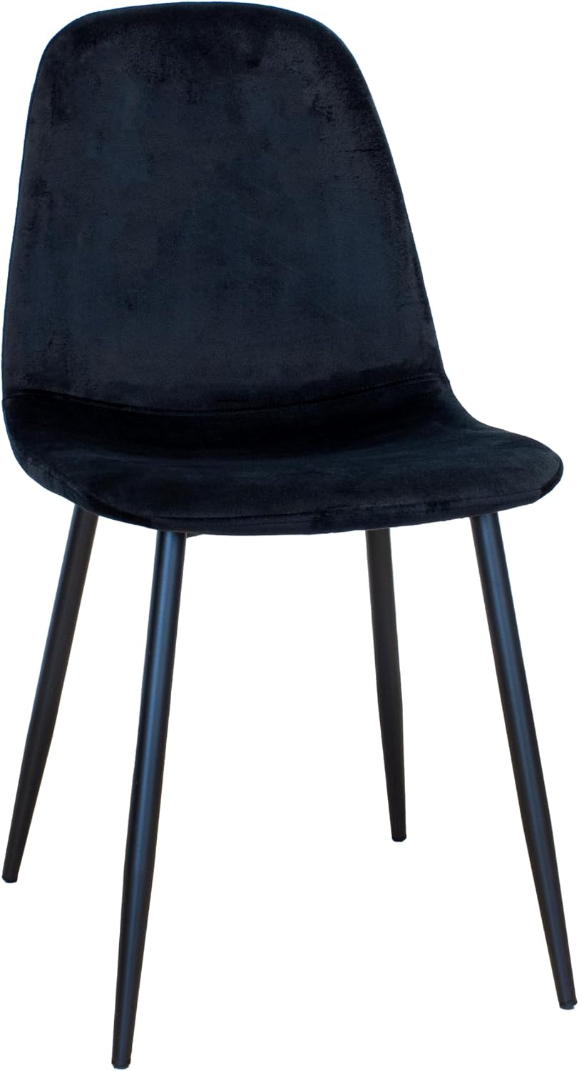 SEDIA BECKY VELLUTO NERO CONFEZIONE DA 4