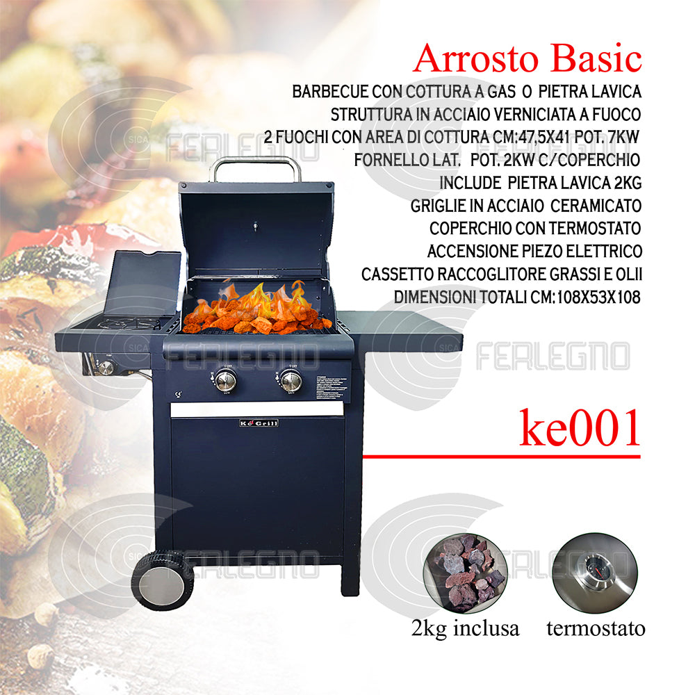 BARBECUE A GAS  PIETRA LAVICA E FORNELLO