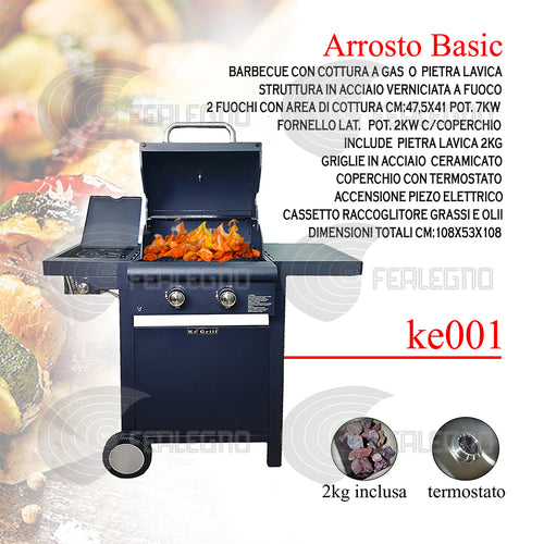 BARBECUE A GAS  PIETRA LAVICA E FORNELLO