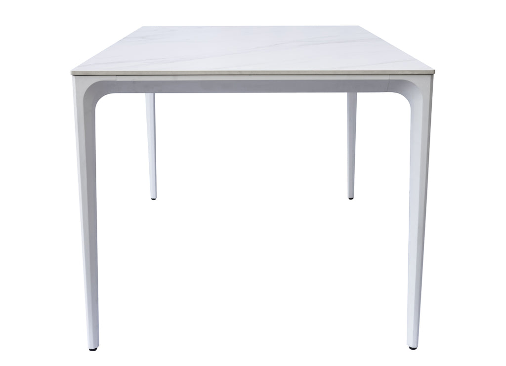 TAVOLO ALGHERO 180X90 ALU BIANCO - PIANO GRESS MAR