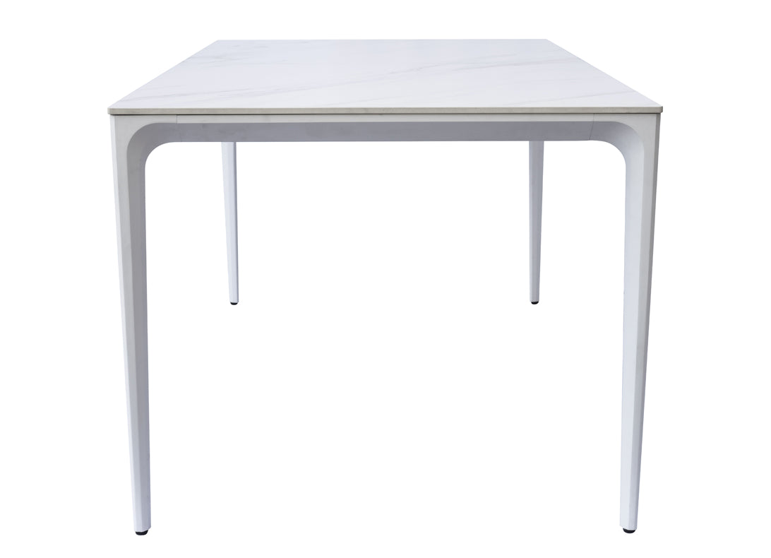 TAVOLO ALGHERO 180X90 ALU BIANCO - PIANO GRESS MAR