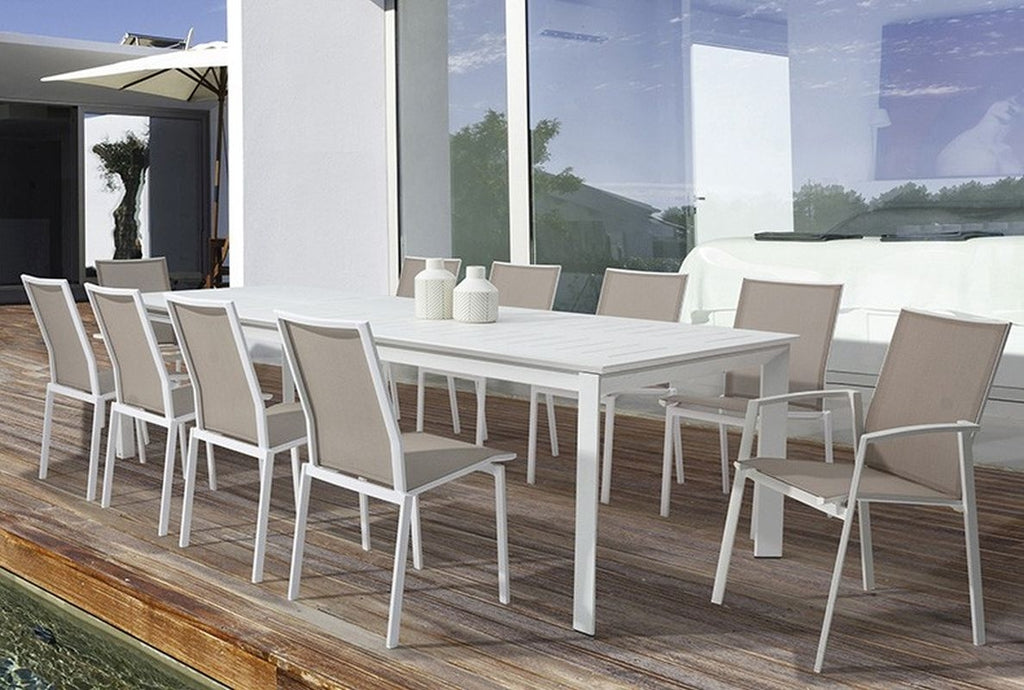 BIZZOTTO TAVOLO IN ALLUMINIO 200/300X110 BIANCO CX21-KONNOR