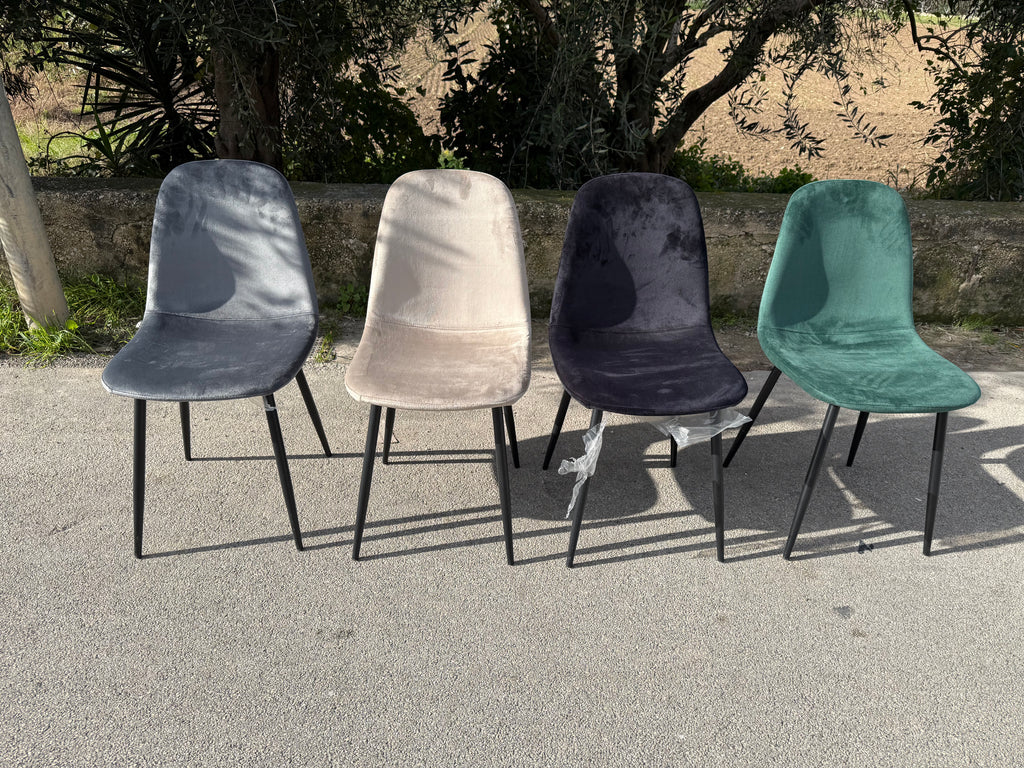 SEDIA BECKY VELLUTO 4 COLORI