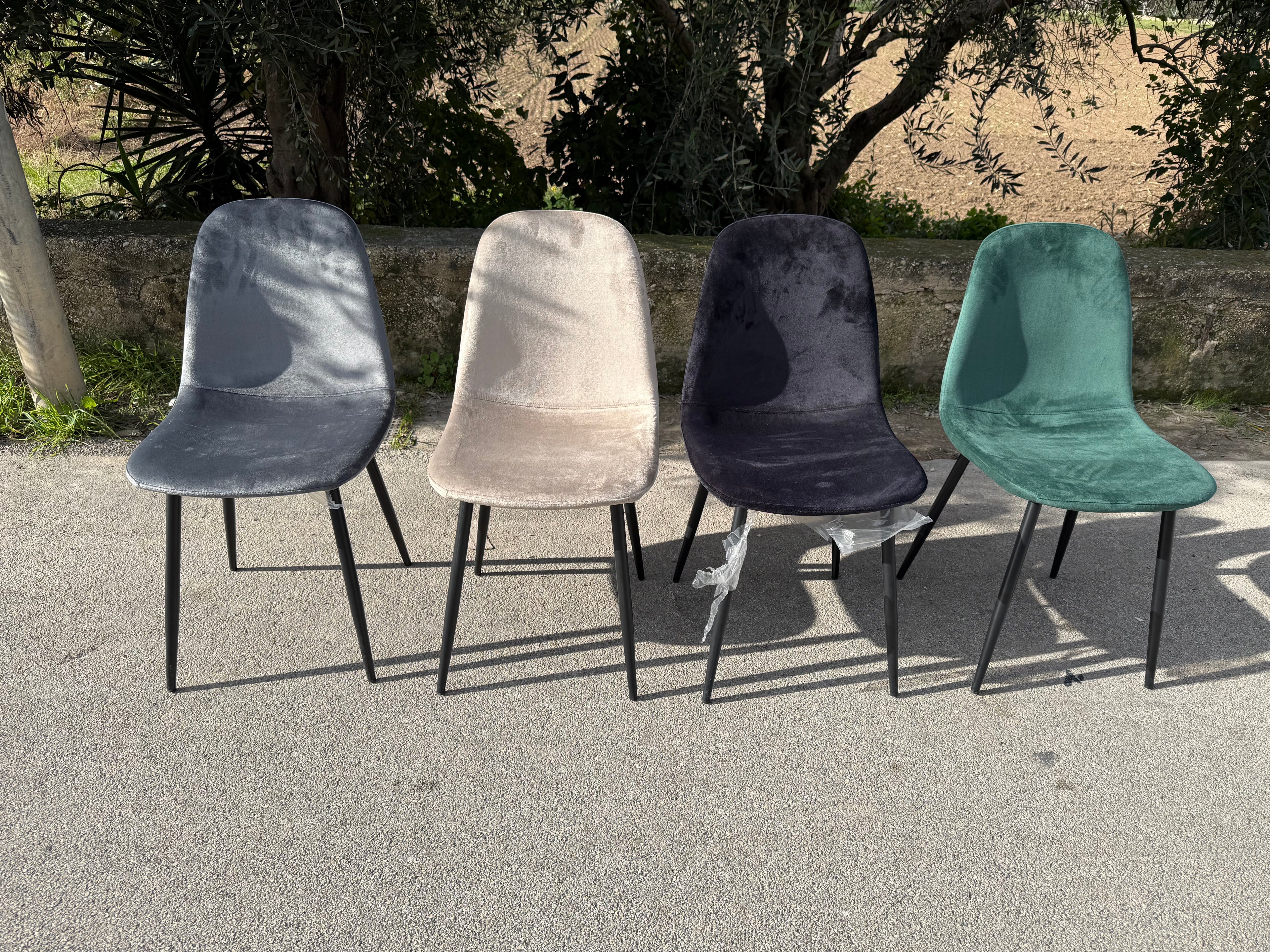 SEDIA BECKY VELLUTO 4 COLORI