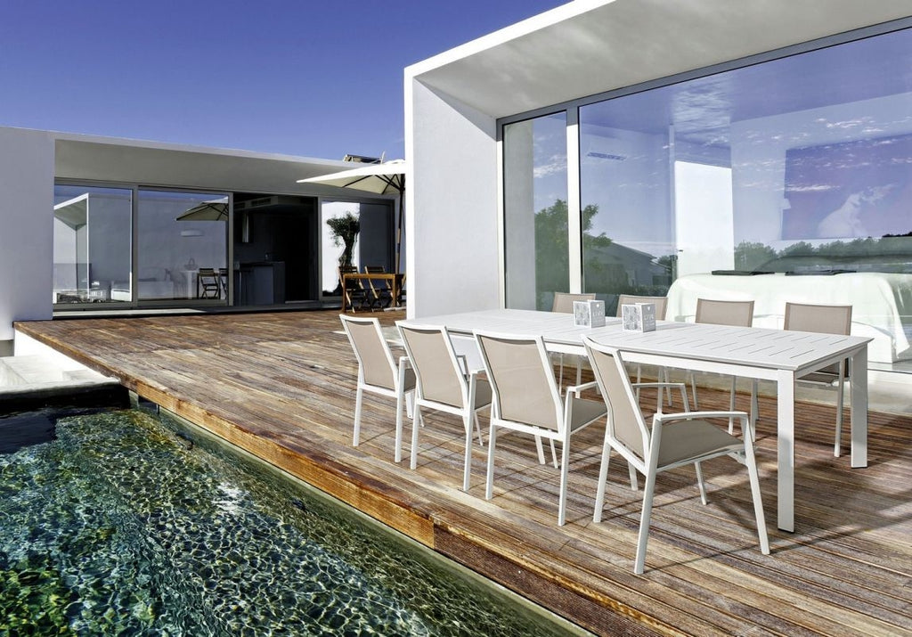 BIZZOTTO TAVOLO IN ALLUMINIO 200/300X110 BIANCO CX21-KONNOR