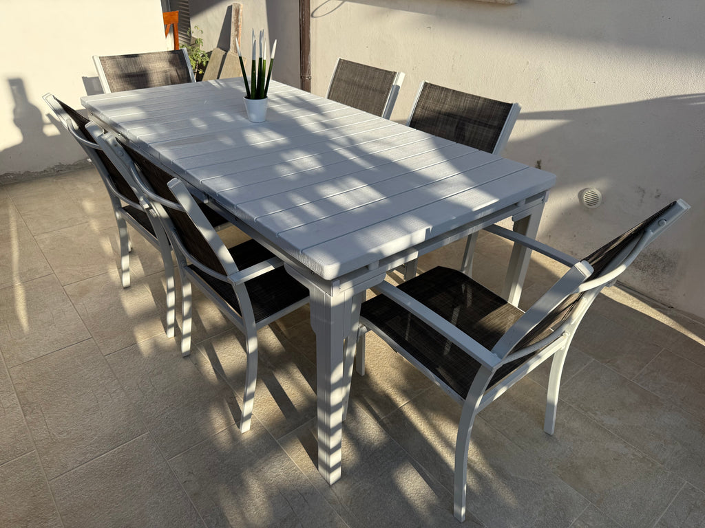 SET TAVOLO OREGON ALLUNGABILE + 6 POLTRONE MYKONOS