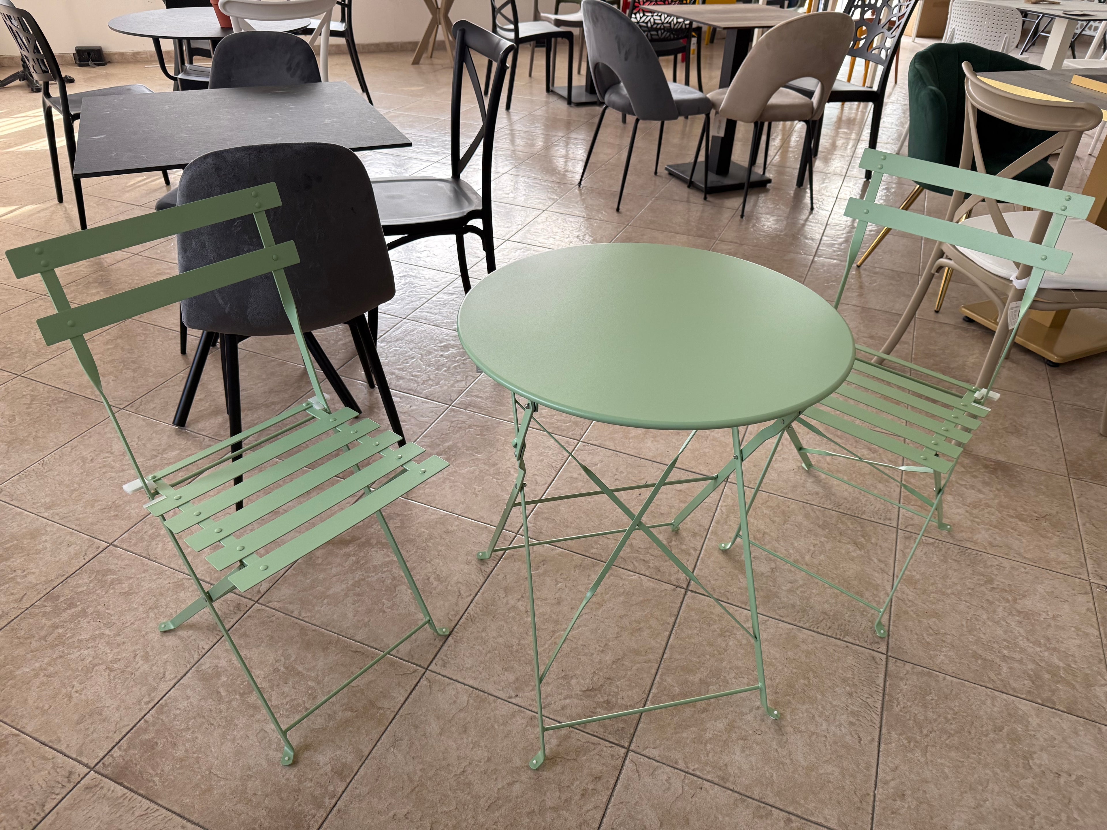 SET CORTINA BISTROT 3 PZ SALVIA