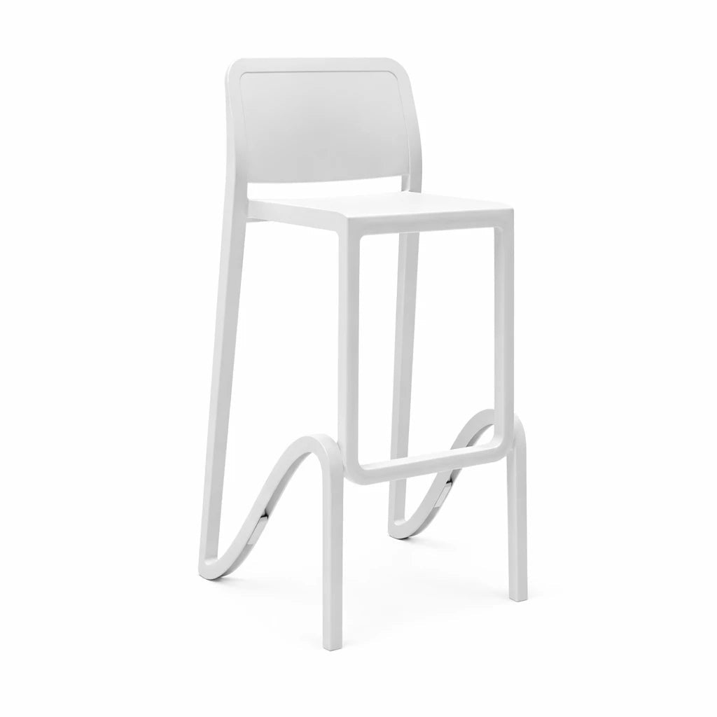 SGABELLO GIANO  IN RESINA COLORE bianco