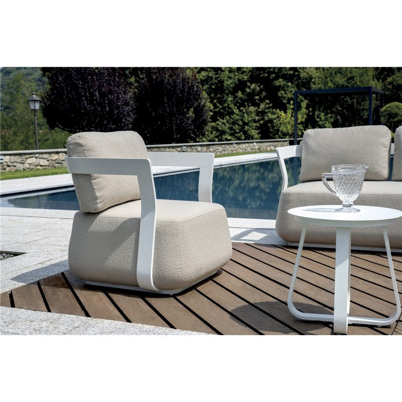 SALOTTO MONACO - ALU BIANCO - CUSCINI ALTI BEIGE