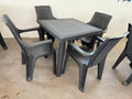 SET TAVOLO RATTAN 80x80+ 4 POLTRONE RATTAN