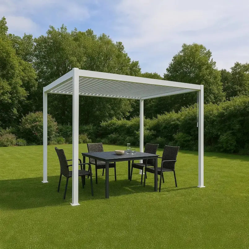 PERGOLA BIOCLIMATICA PALMAS 3x3 BIANCA FERRO/ALLUMINIO