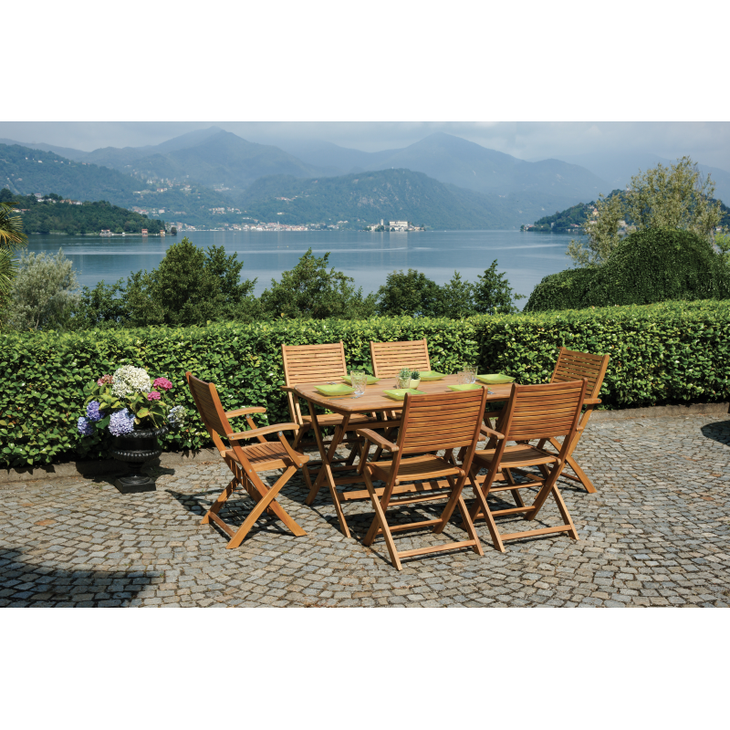 TAVOLO CASTIGLIONE IN ACACIA PIEGHEVOLE 140X80
