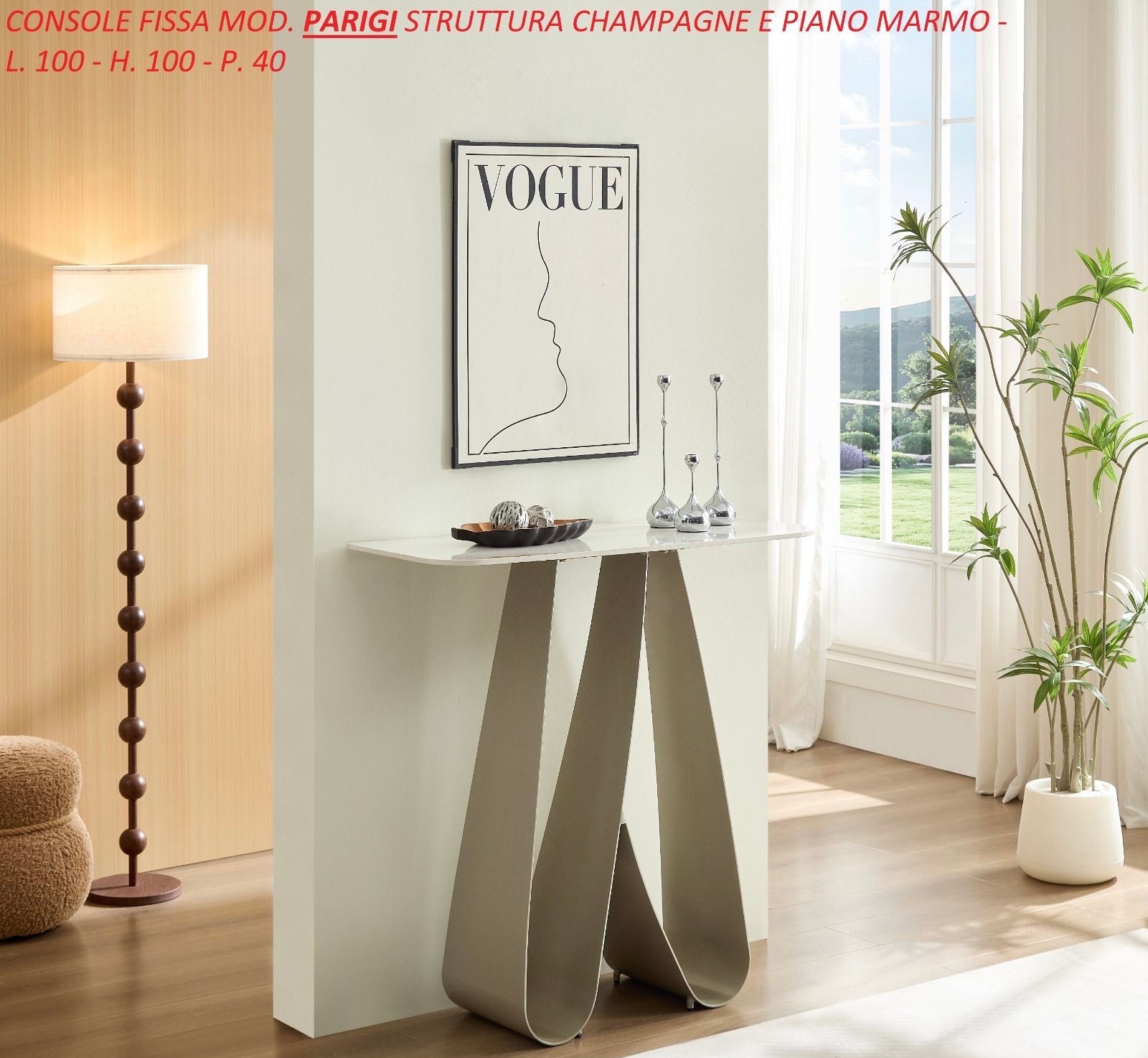 CONSOLE FISSA MODELLO PARIGI 100x100x40
