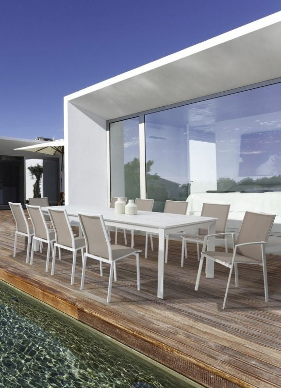 BIZZOTTO TAVOLO IN ALLUMINIO 200/300X110 BIANCO CX21-KONNOR