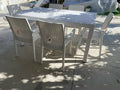 SET TAVOLO RATTAN BIANCO 150x80+ 6 POLTRONE BIANCO