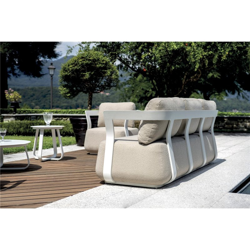 SALOTTO MONACO - ALU BIANCO - CUSCINI ALTI BEIGE