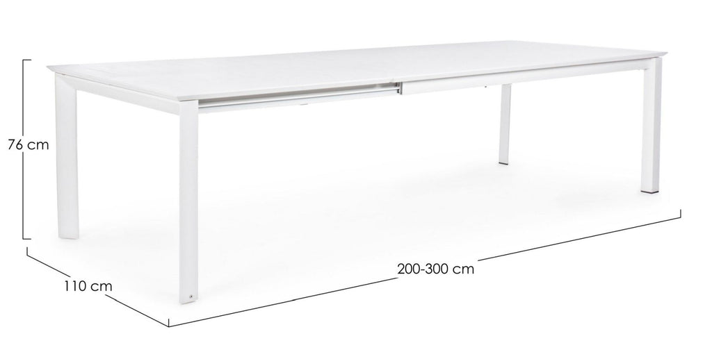 BIZZOTTO TAVOLO IN ALLUMINIO 200/300X110 BIANCO CX21-KONNOR