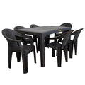 SET LISA TAVOLO + 6 POLTRONE BROWN
