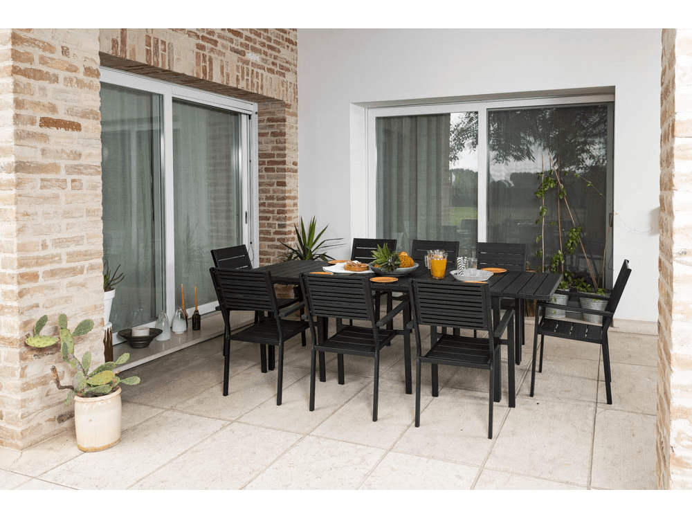 SET TAVOLO 180/240x80 ALLUNGABILE + 6 POLTRONE OREGON