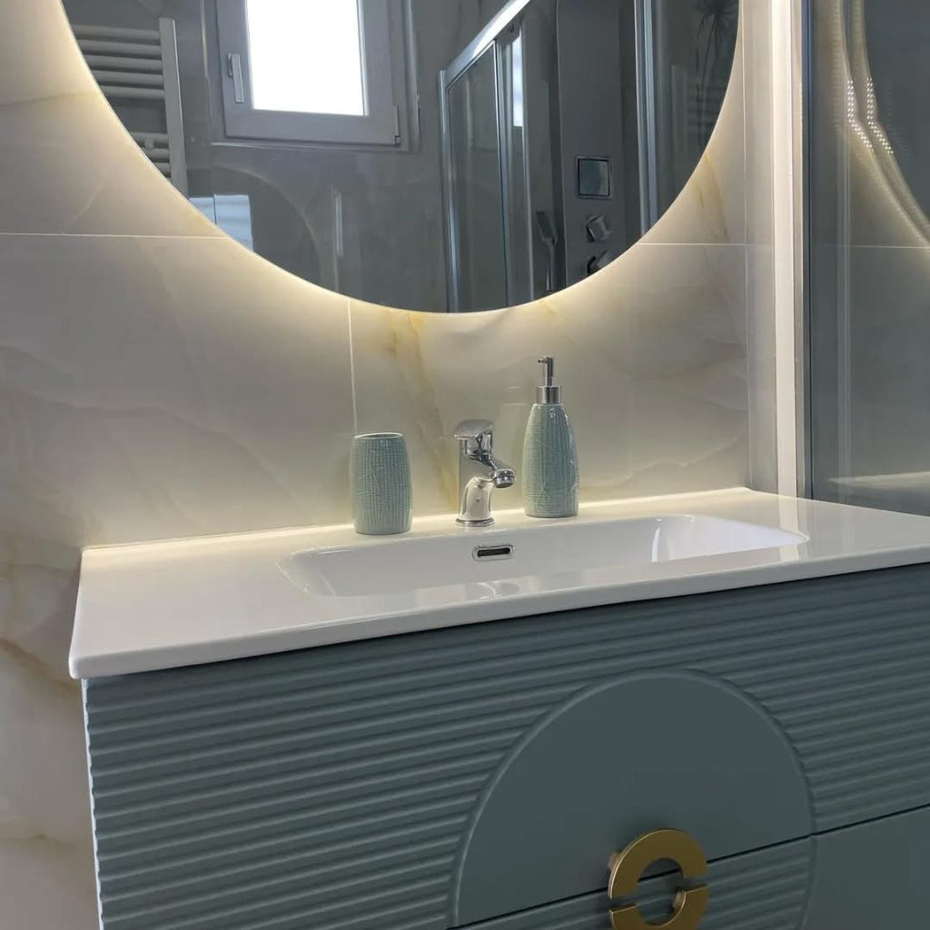 MOBILE BAGNO CANNETTATO CELESTE CM 100 CLEA