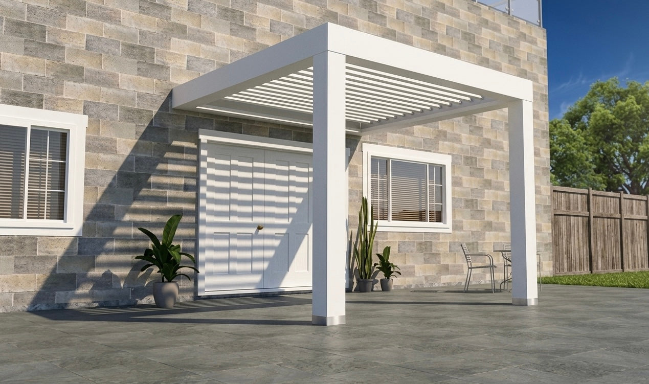 PERGOLA BIOCLIMATICA ADDOSSATA 413X330