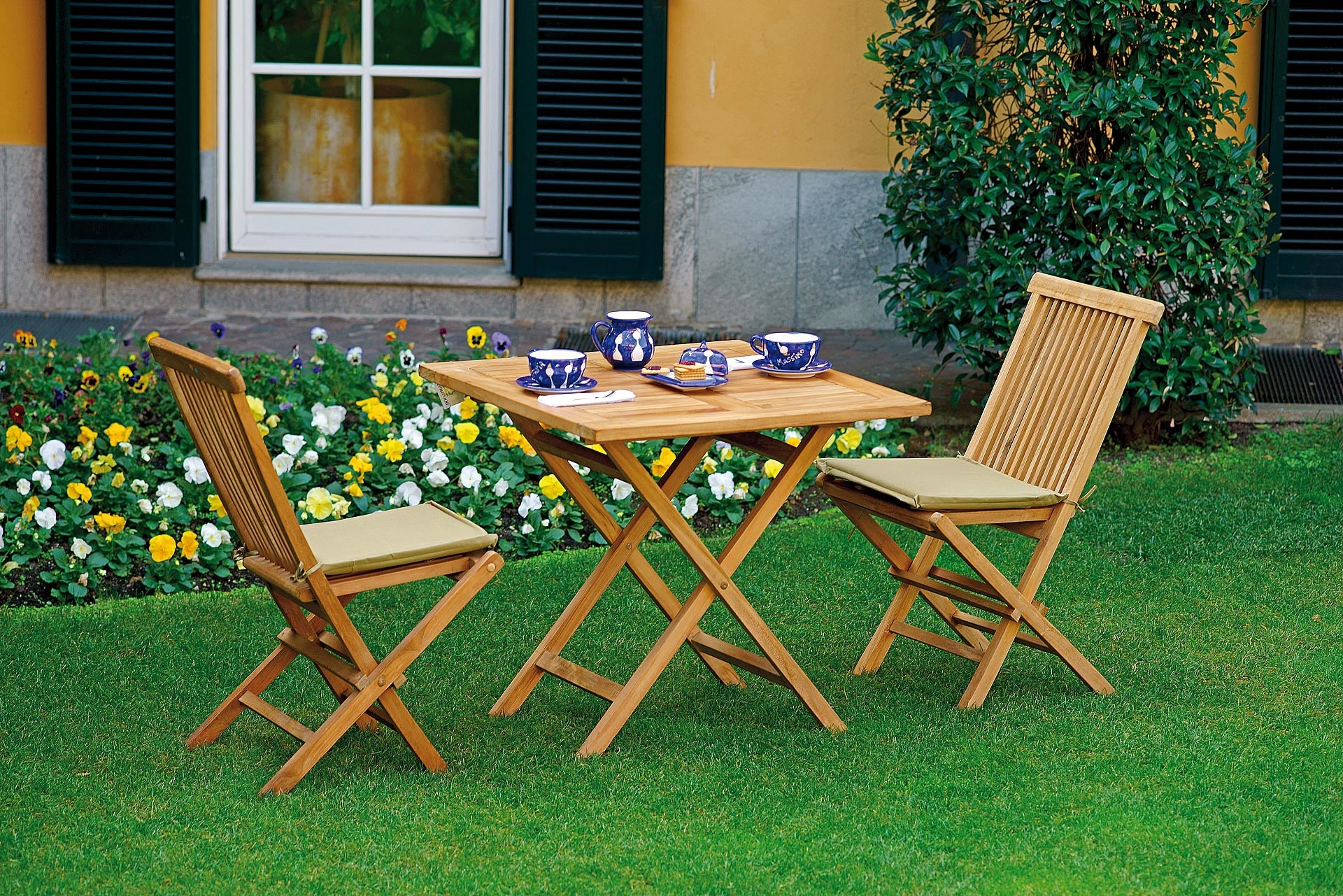 TAVOLO VULCANO 80x80 - TEAK - PIEG.