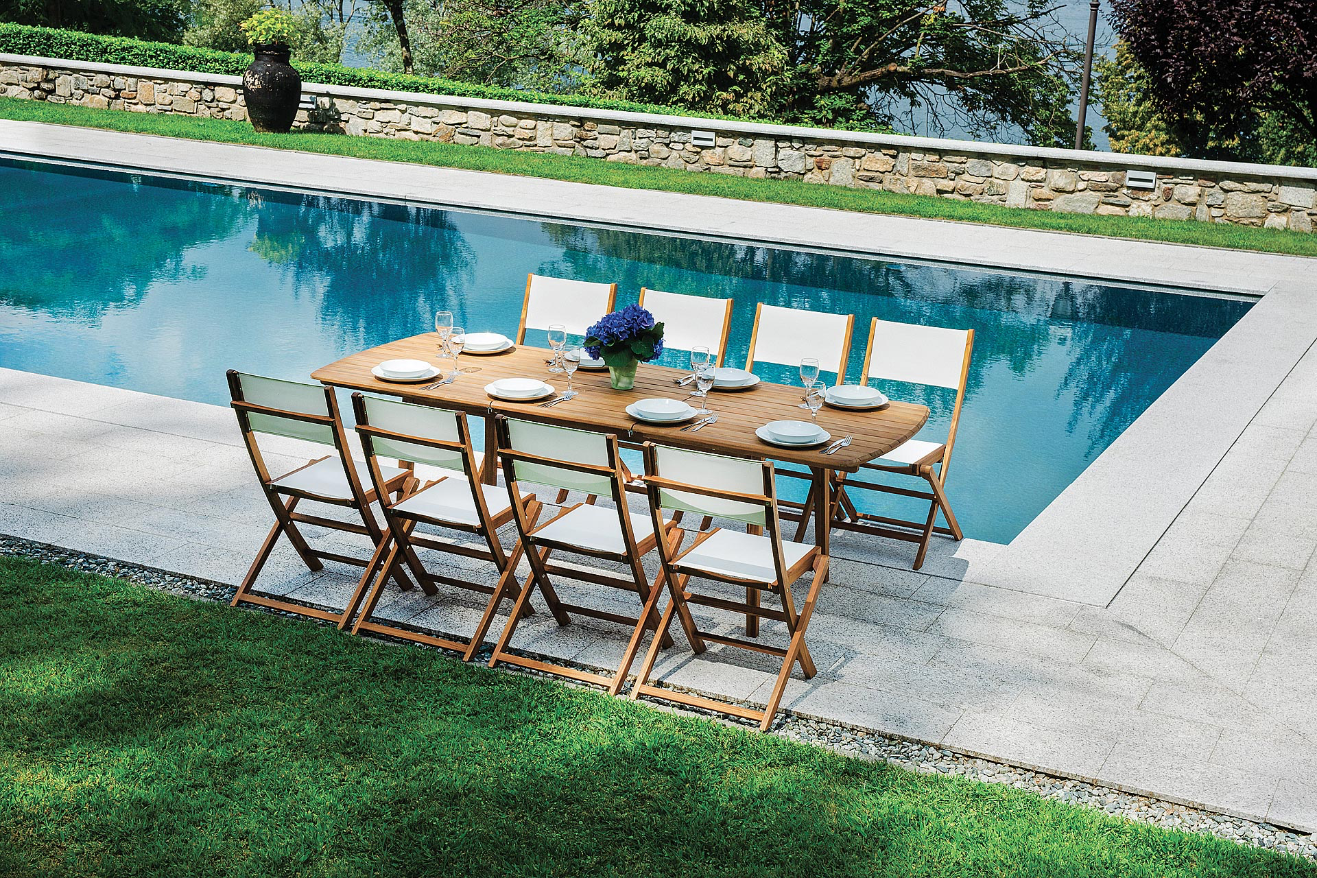 TAVOLO DONORATICO IN ACACIA ALLUNGABILE 180/240X90