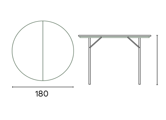 TAVOLO CATERING PIEGHEVOLE Ø150 CM