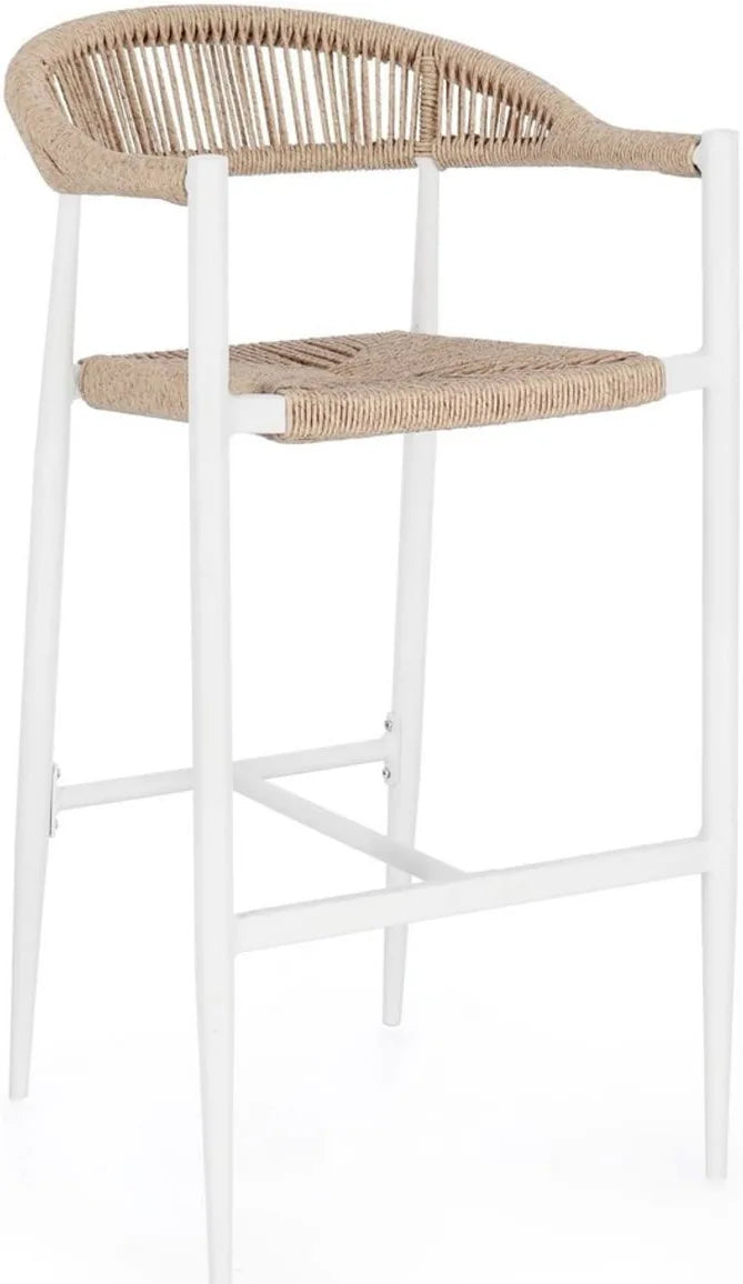 SGABELLO MILANO CONTRACT IN ALU BIANCO E CORDA PAG