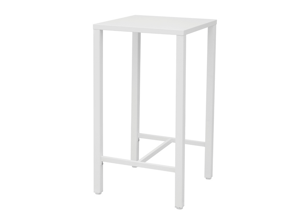 TAVOLO ISEO ALTO IN ACCIAIO 60X60 BIANCO