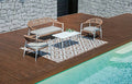 SALOTTO MILANO IN ALLUMINIO BIANCO + SEDUTA E SCHIENALE IN WICKER