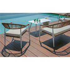 SALOTTO MILANO IN ALLUMINIO BIANCO + SEDUTA E SCHIENALE IN WICKER