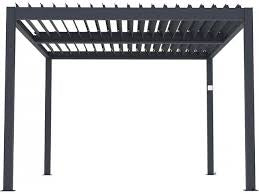 PERGOLA BIOCLIMATICA PALMAS 3X4 M  IN ALLUMINIO/FERRO – TETTO CON LAMELLE ORIENTABILI ANTRACITE