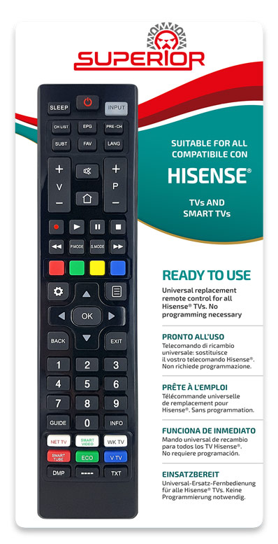 SUPERIOR TELECOMANDO UNIVERSALEPER SMART TV HISENSE SUPTRB028