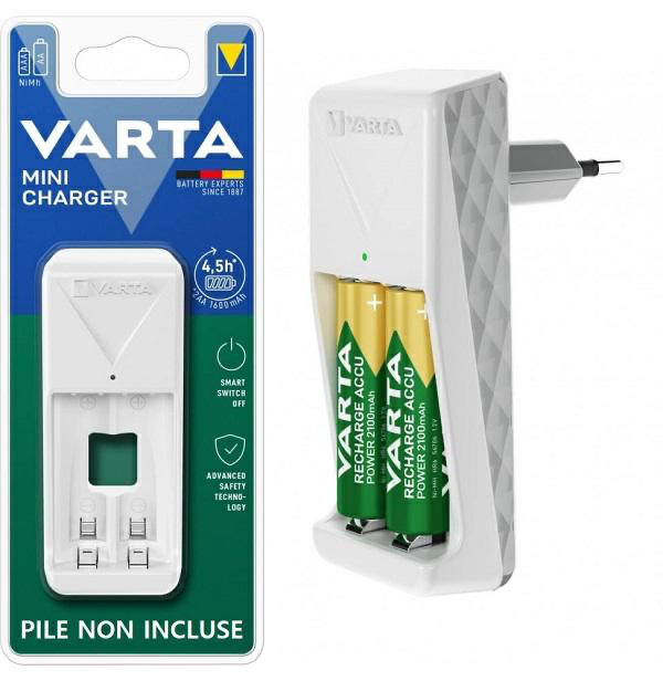 VARTA CARICABATTERIE PER PILE RICARICABILI AA/AAA 2 POSTI